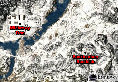 Gry cRPG - Solucja i poradnik - The Elder Scrolls V: Skyrim - Daedry - Zew Boethiah - Sanktuarium Boethiah, mapa
