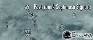 Gry cRPG - Solucja i poradnik - TES V: Skyrim - Wątek główny - Pradawna wiedza - Posterunek Septimusa Signusa, mapa